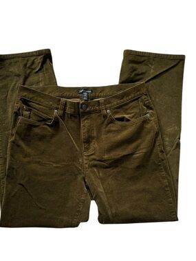 Eileen Fisher Brown Corduroy Pants Small Straight Leg Pockets Mid Rise Classic